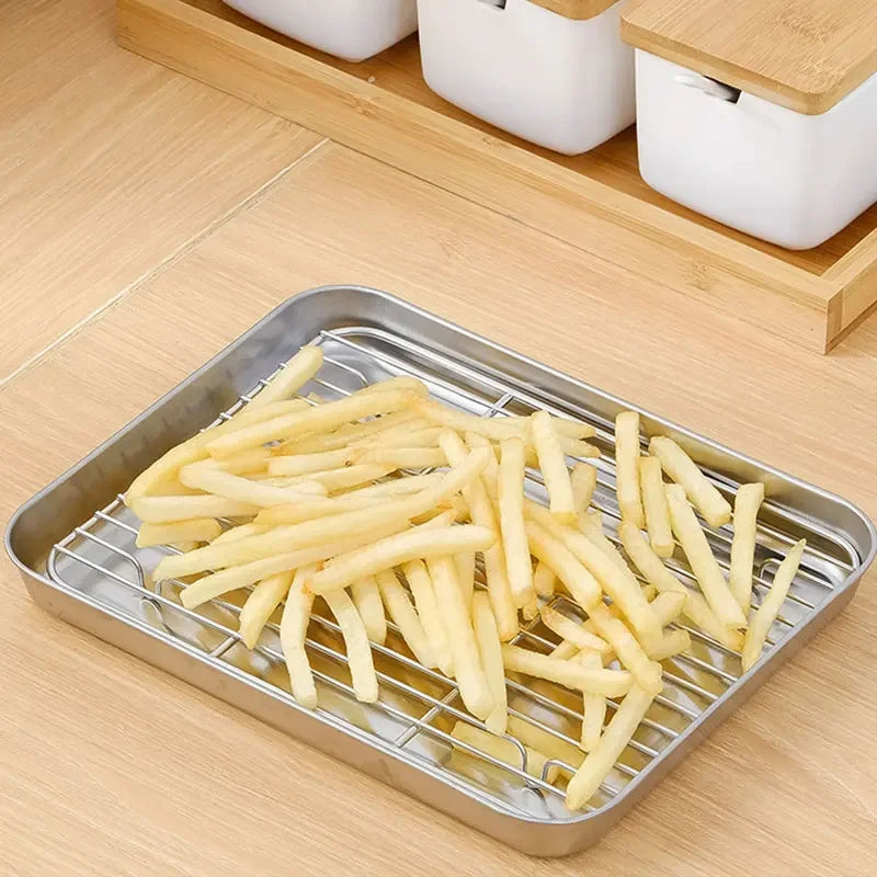 Stainless Steel Barbecue Tray Flat Chassis Multi Purpose