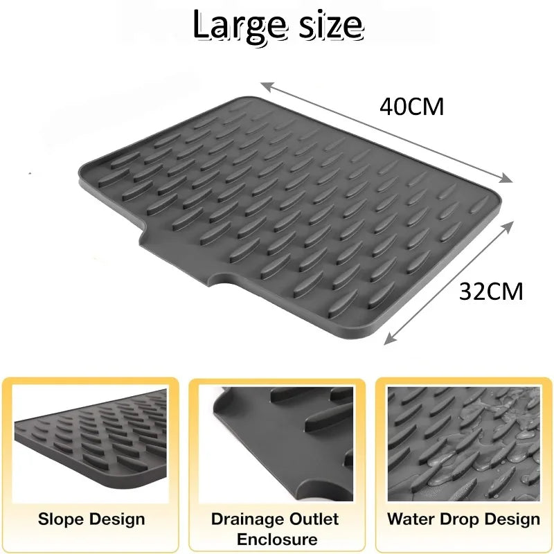 Silicone Sink Drain Mat Drying Mat Non-Slip Tableware