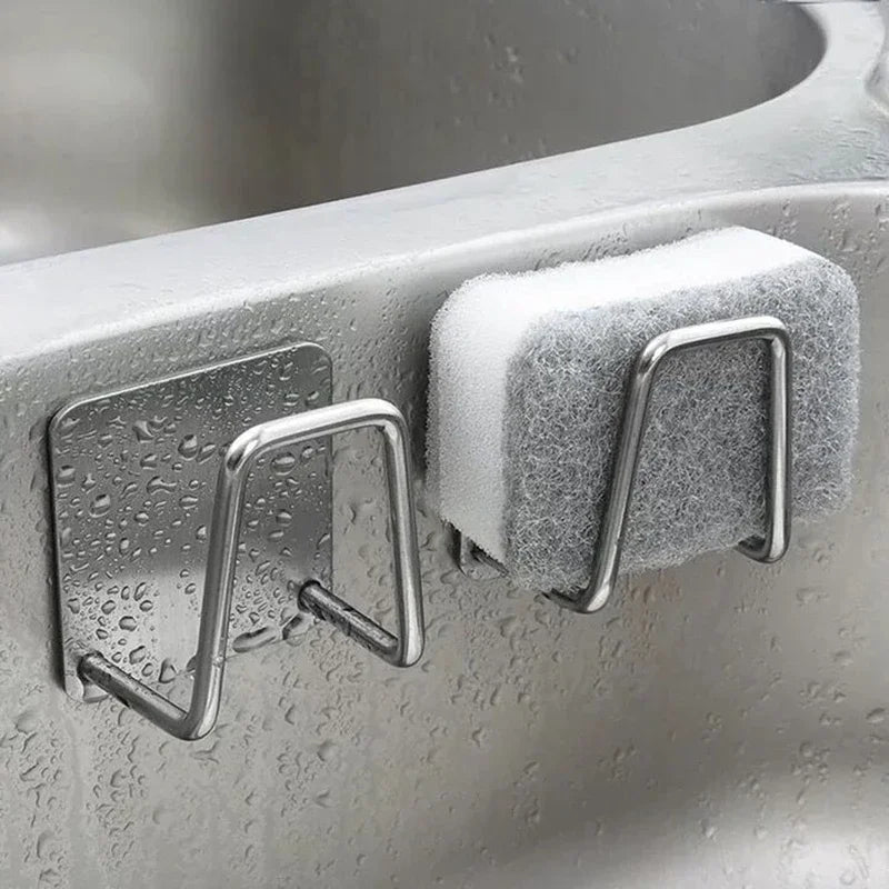 Stainless Steel Sink Sponges Holder Self Adhesive Drain
