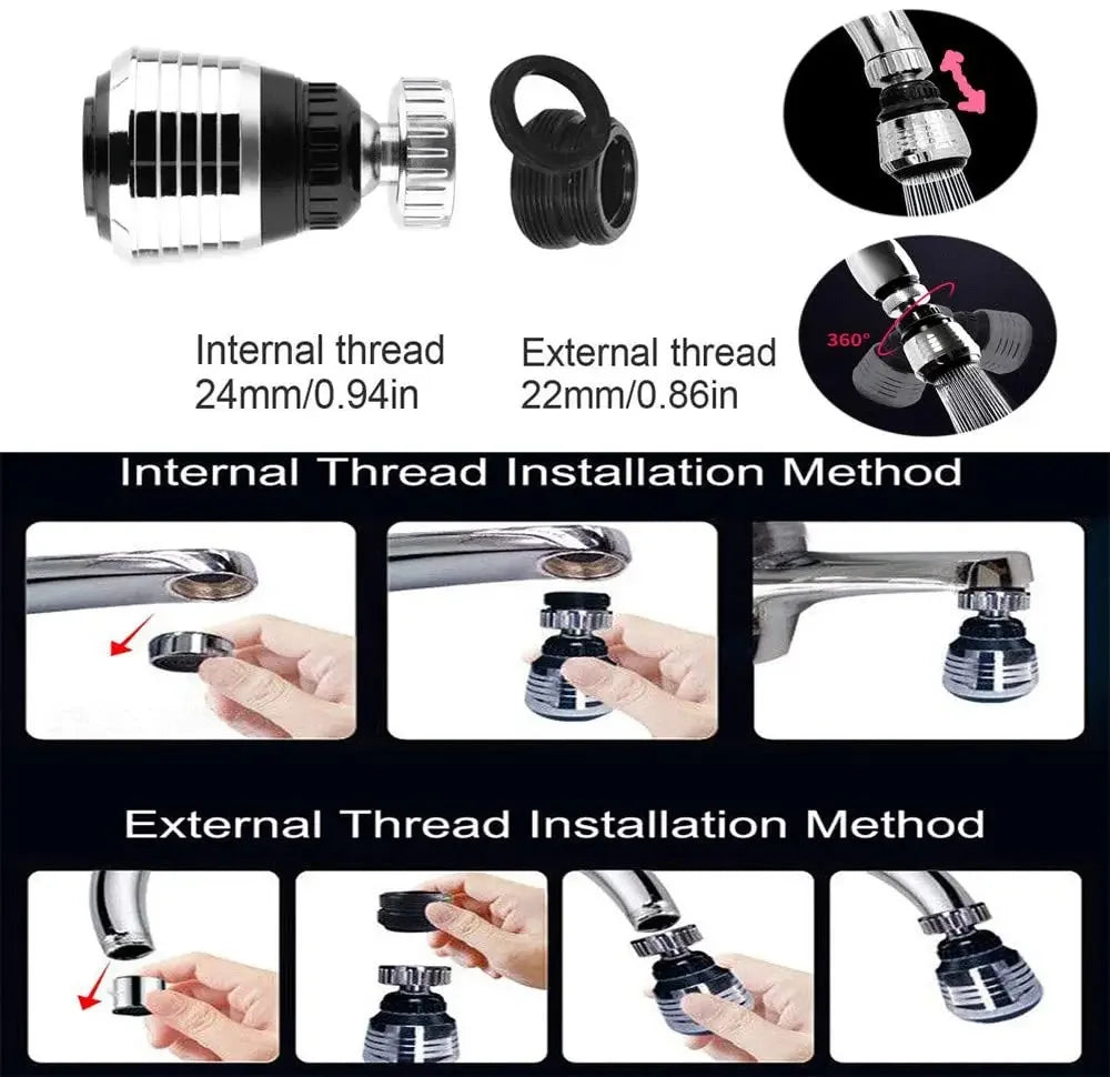 Modes 360 Rotatable Bubbler High Pressure Faucet Extender