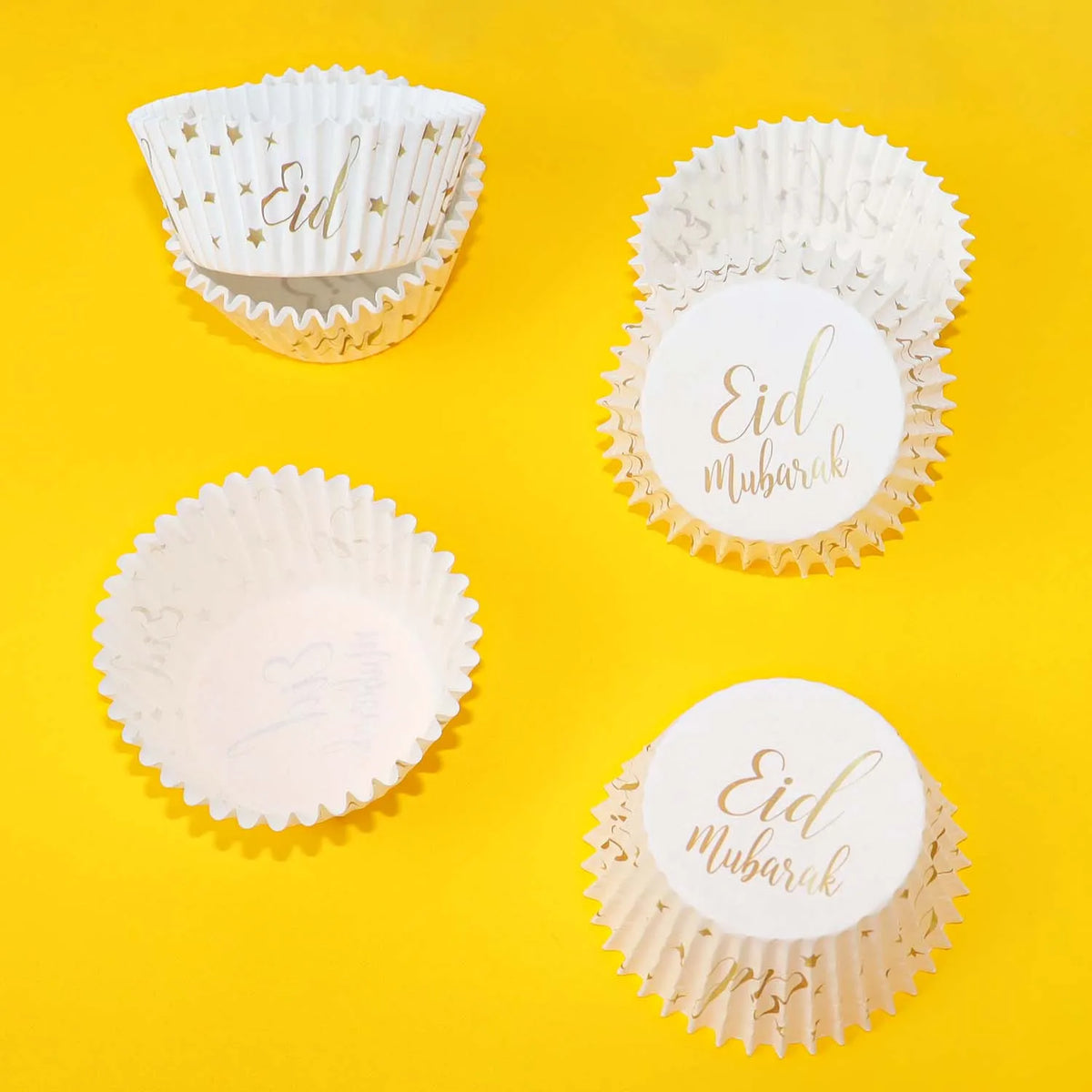 50pcs/Set Eid Mubarak Cupcake Paper Cups Ramadan Mubarak