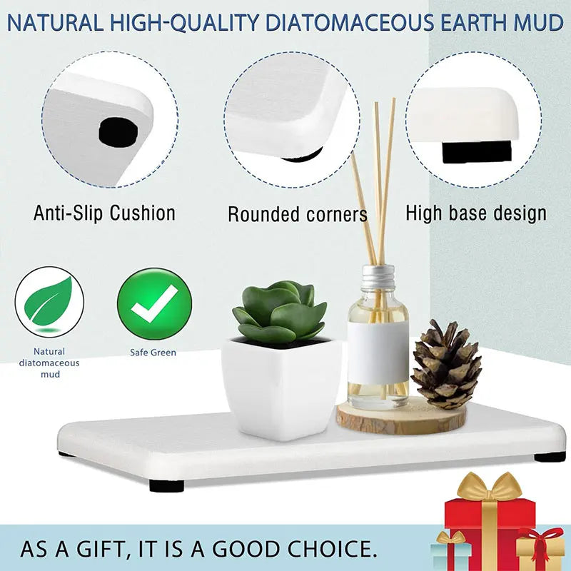 4pcs Water Absorbing Bathroom Sink Vanity Trays Diatomite