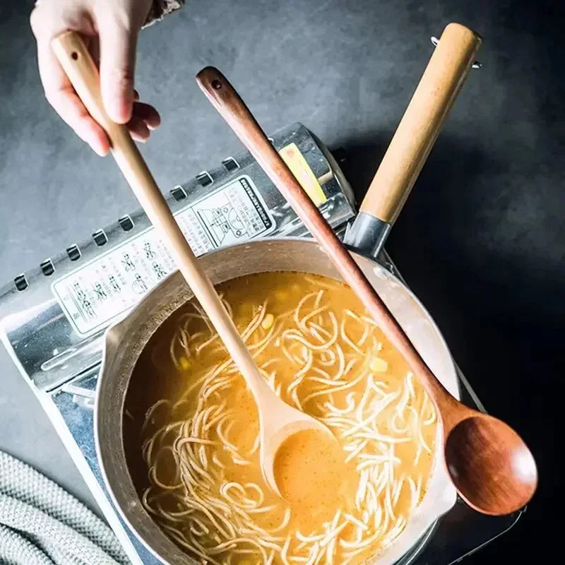Long Wooden Teaspoons Cooking Utensils Soup Tea Honey