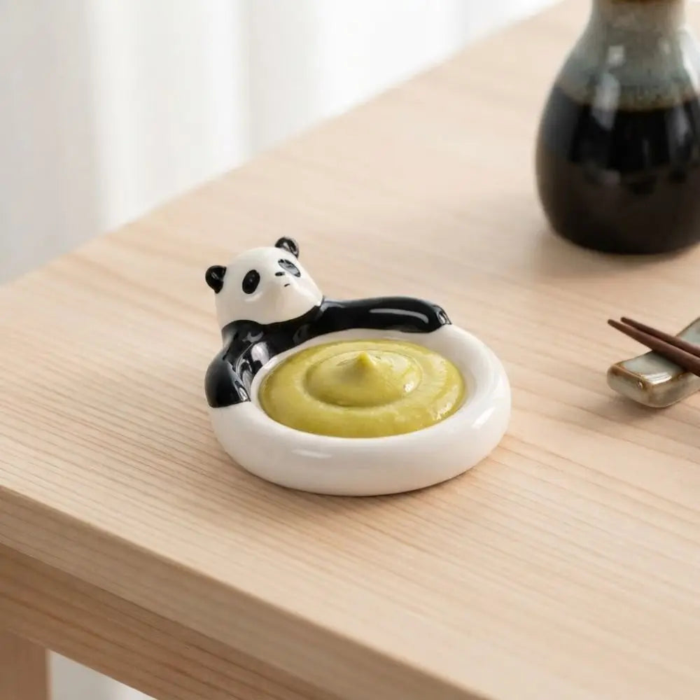 Tableware Ceramic Cartoon Animal Dipping Dishes Round White
