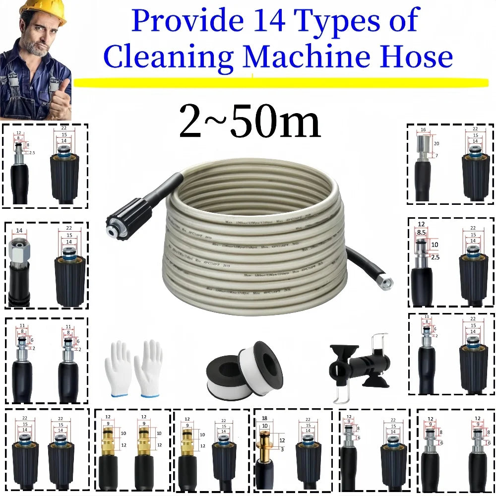 5-50m High Pressure Washer Hose Pipe Cord Car