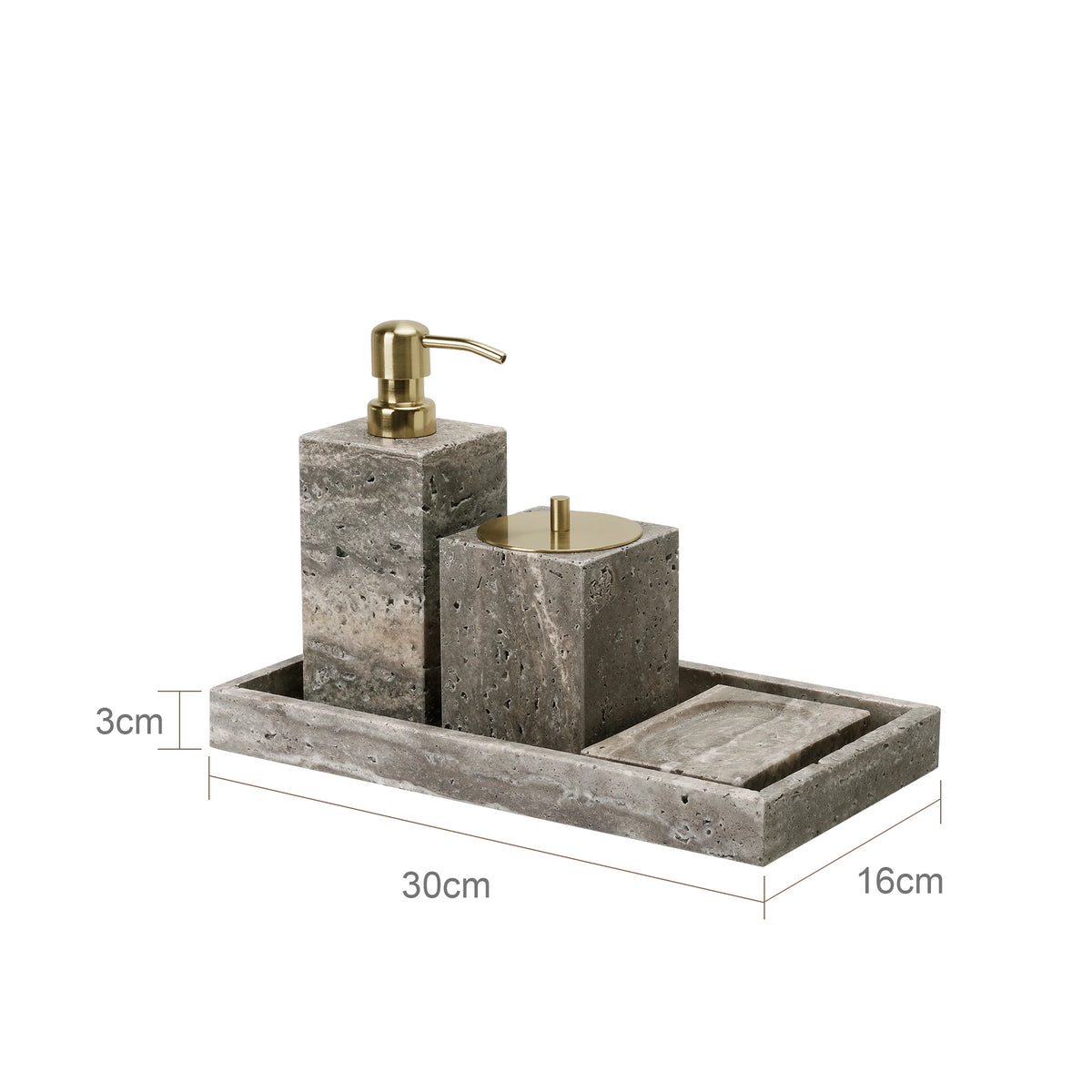 Grigio Travertino Bathroom Sets Vintage Marble Soap Holder