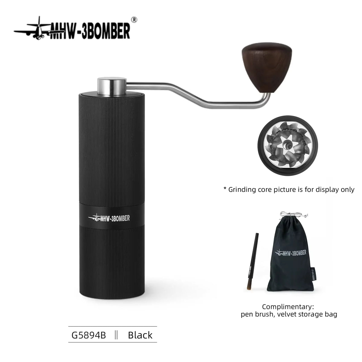 Mhw-3bomber Coffee Grinder Adjustable Settings Angle Core