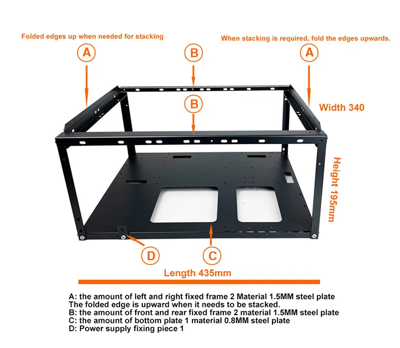 Diy Computer Motherboard Case Rack Aluminum Frame Chassis
