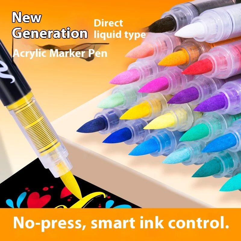 12-240 Colors Acrylic Paint Pens Pencil Brush Markers