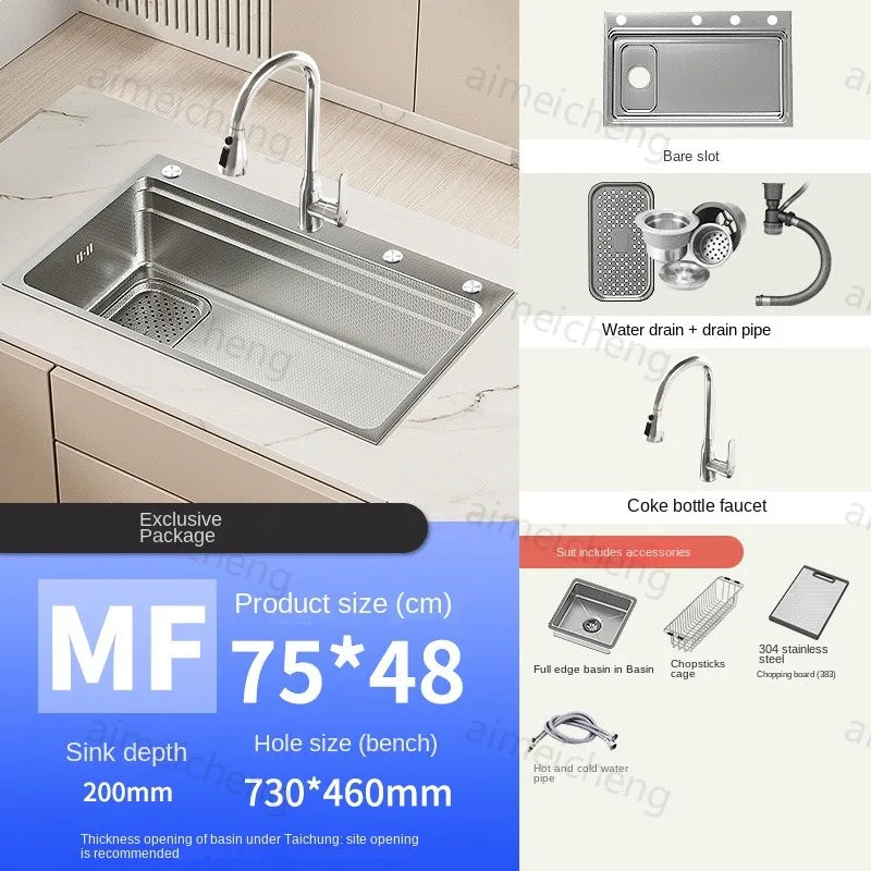 304 Stainless Steel Sink Silver Large Slot Wash