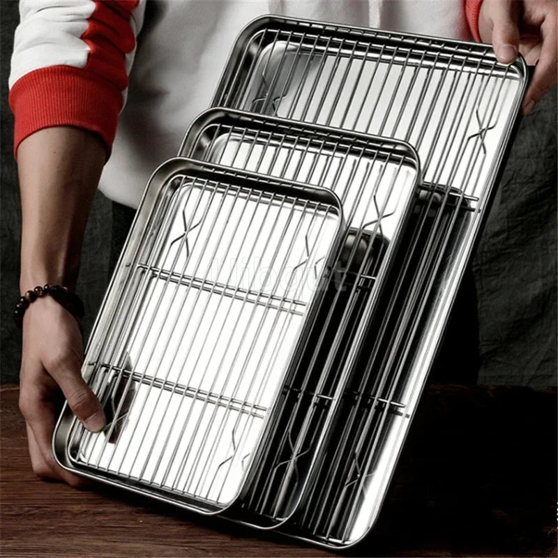 304 Stainless Steel Baking Tray Plate Bbq Tray