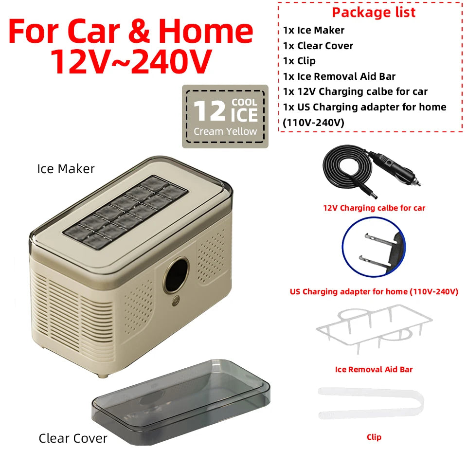 12v/220v Mini Ice Maker Car Dorm Office Camping