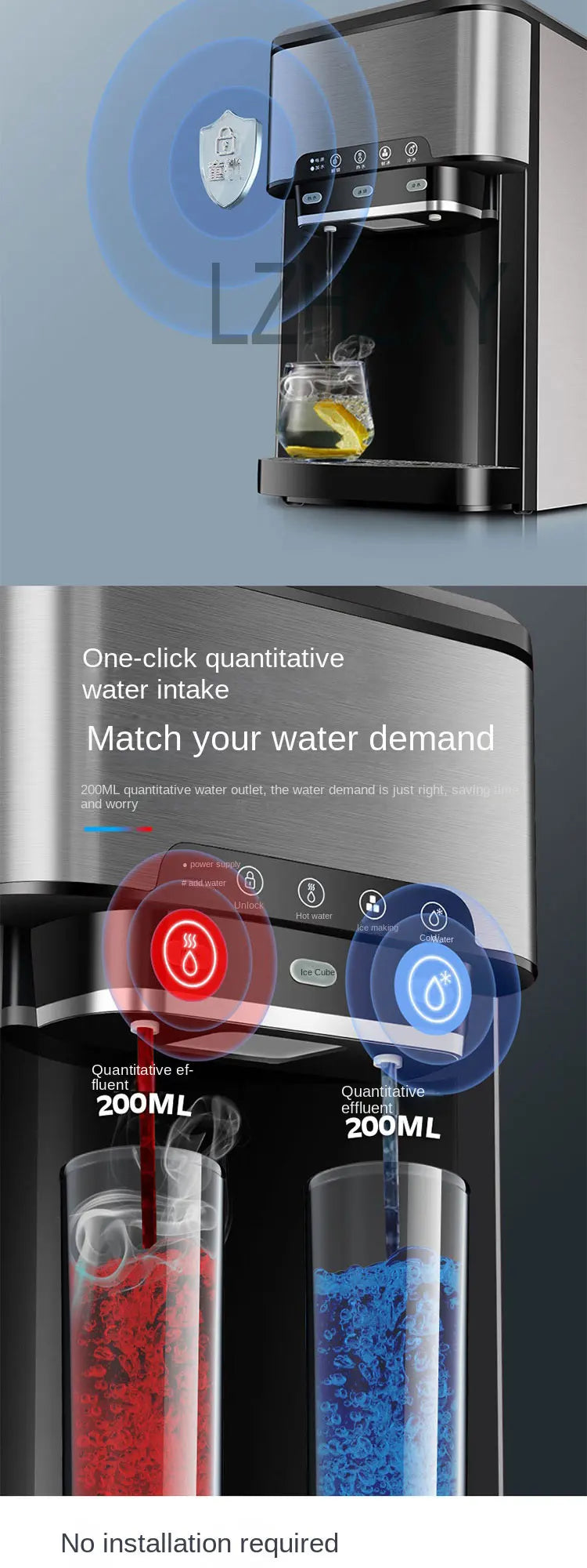 Drinking Water Ice Maker 48lbs Daily Ice Cube