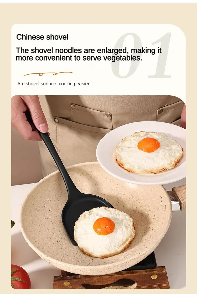 1/10pcs Food-Grade Silicone Heat-Resistant Slotted Spoon