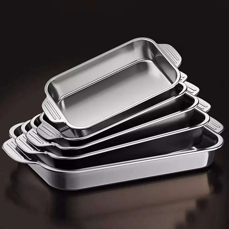 Stainless Steel Baking Pan Lids Deep Dish Fish/Pasta/Grilling