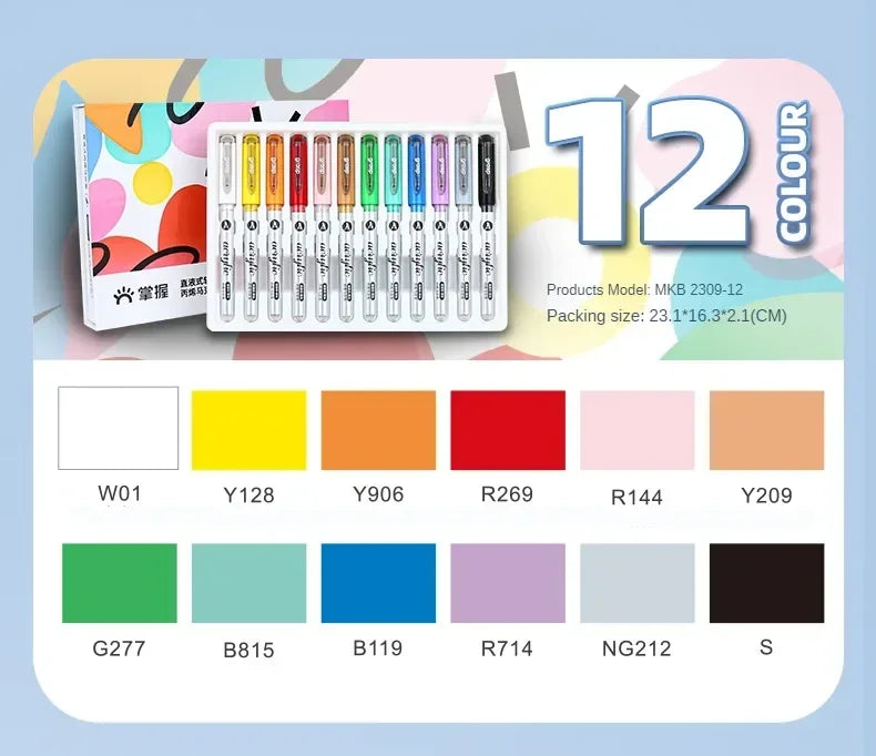Grasp 120/1 Acrylic Markers Brush Pens Fabric Rock