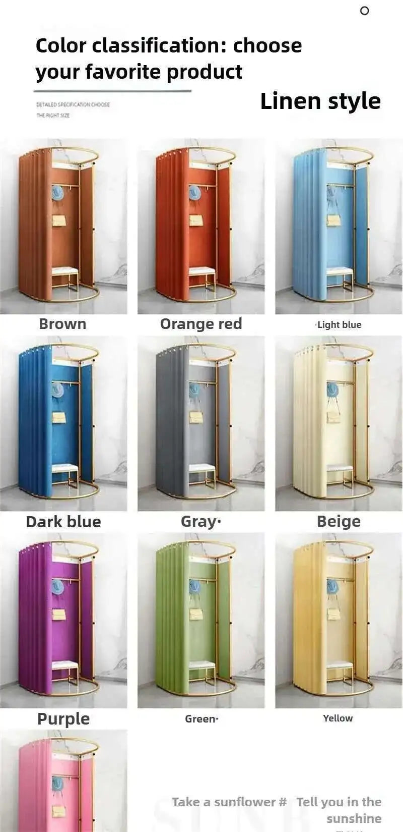 Simple Mobile Curtain Storage Rack Movable Temporary Dressing