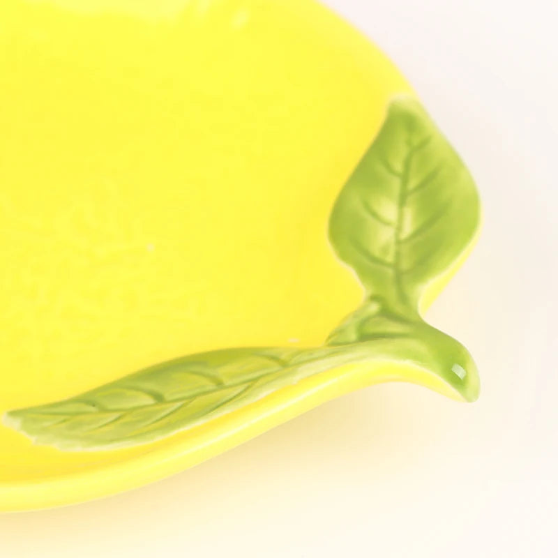 Creative Cartoon Lemon Shaped Ceramic Dish Salad Dish