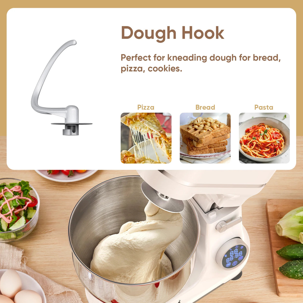 Biolomix Food Stand Mixer 1200w 11-Speeds Dc Motor