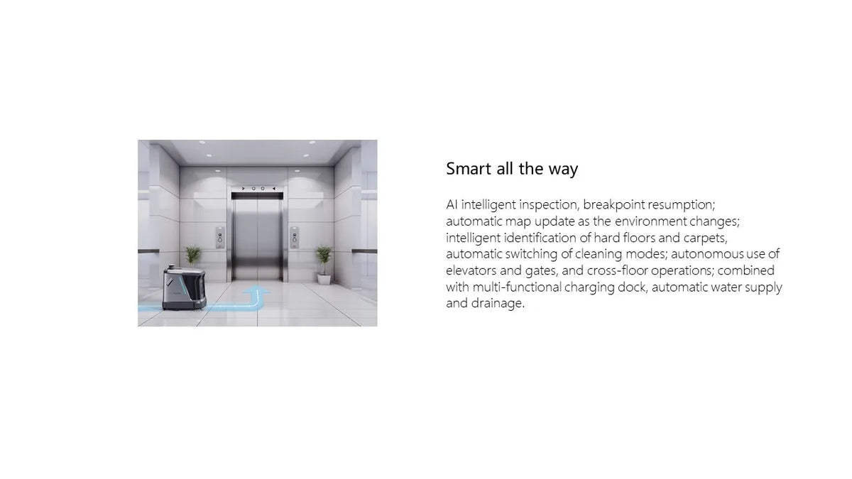 Ounitech Q3-G Commercial Floor Cleaning Robot 3-In-1 Sweep