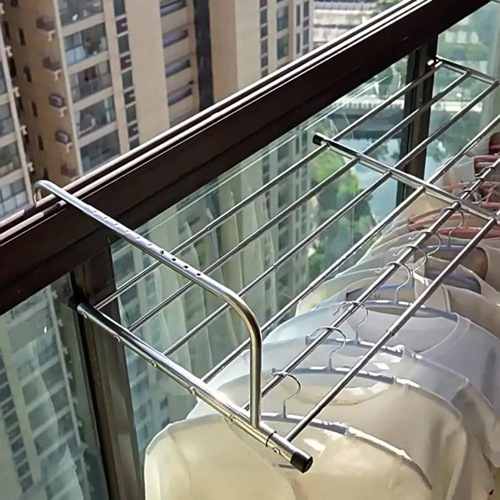 Scalable Clothes Drying Rack Stainless Steel Adjustable Balcony