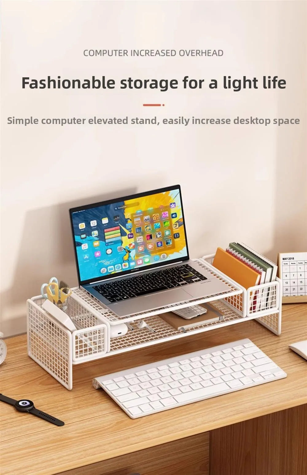 Height Adjustable Computer Stand Desk Monitor Laptop Cooling