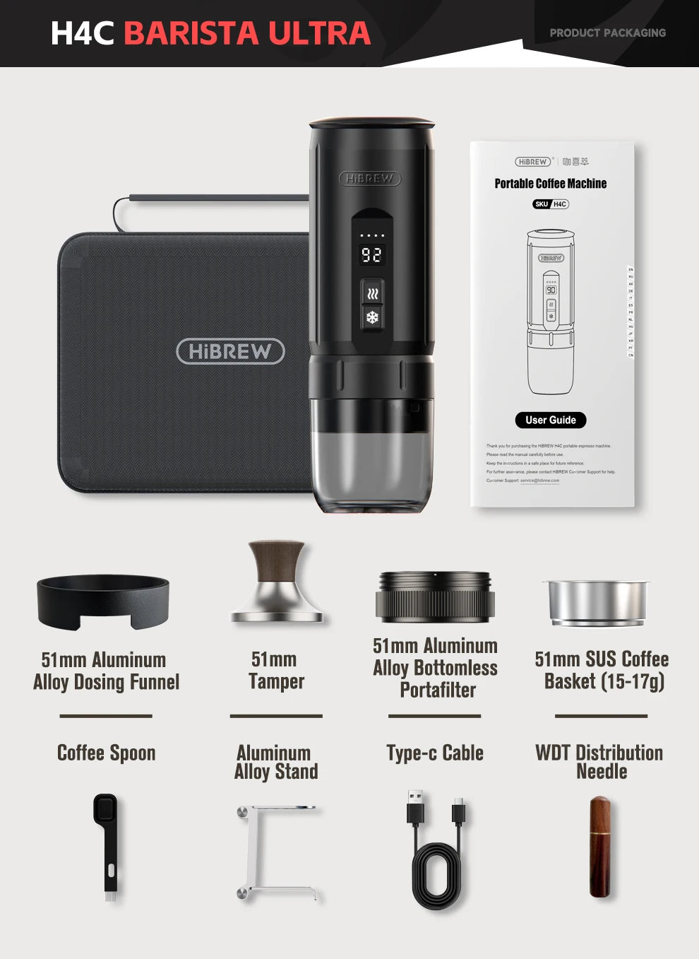 Hibrew H4c Espresso Coffee Machine 3in1 Travel Coffee