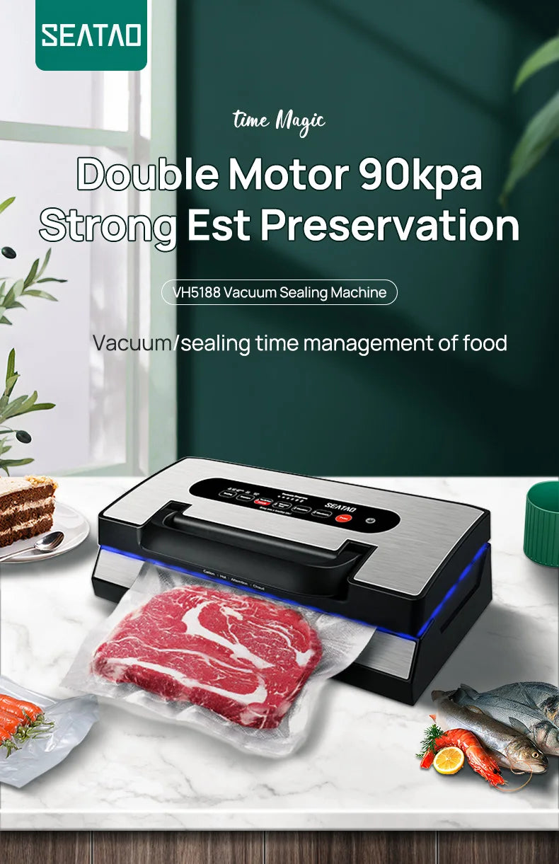 Seatao Vh5188 Vacuum Packing Machine Built In Cutter&Storage