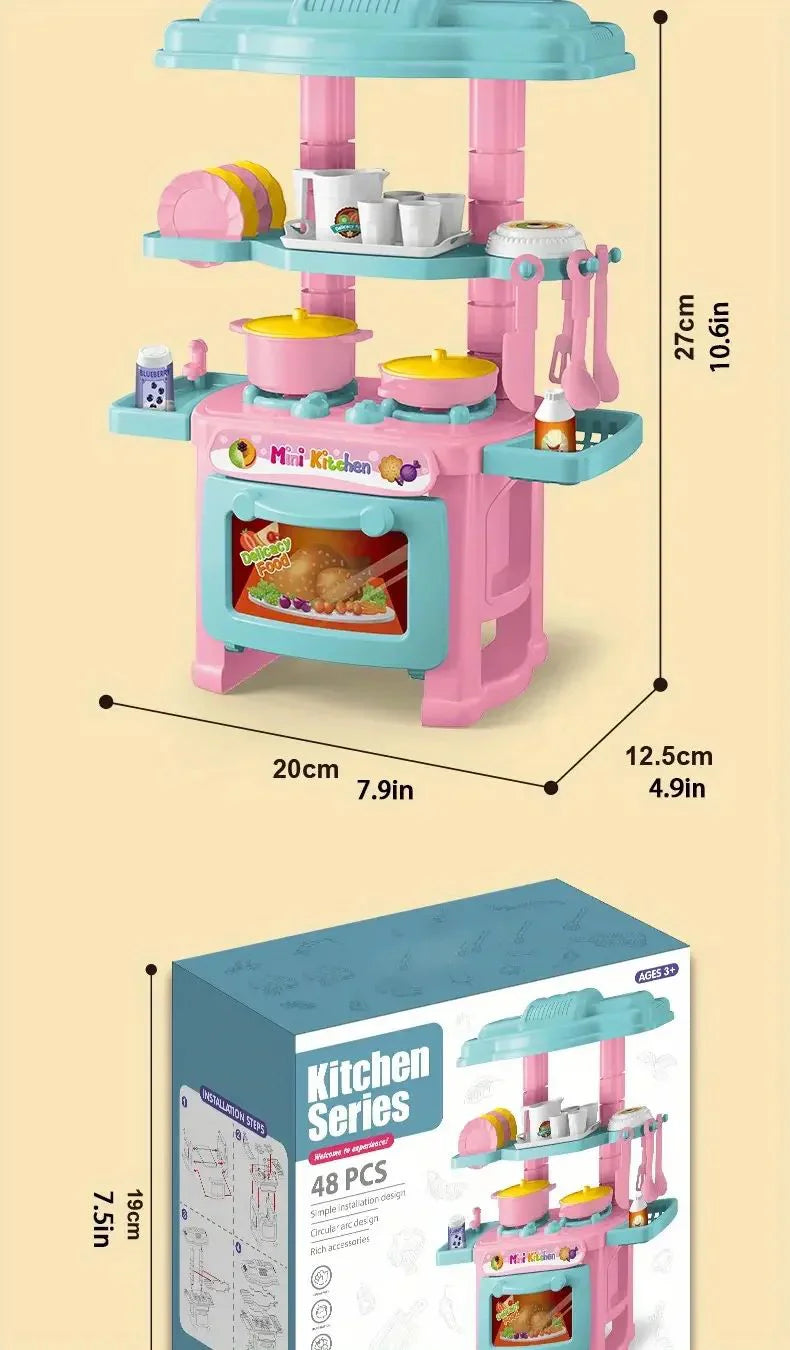 Mini Counter Play Diy Simulated Cooking Food Tableware