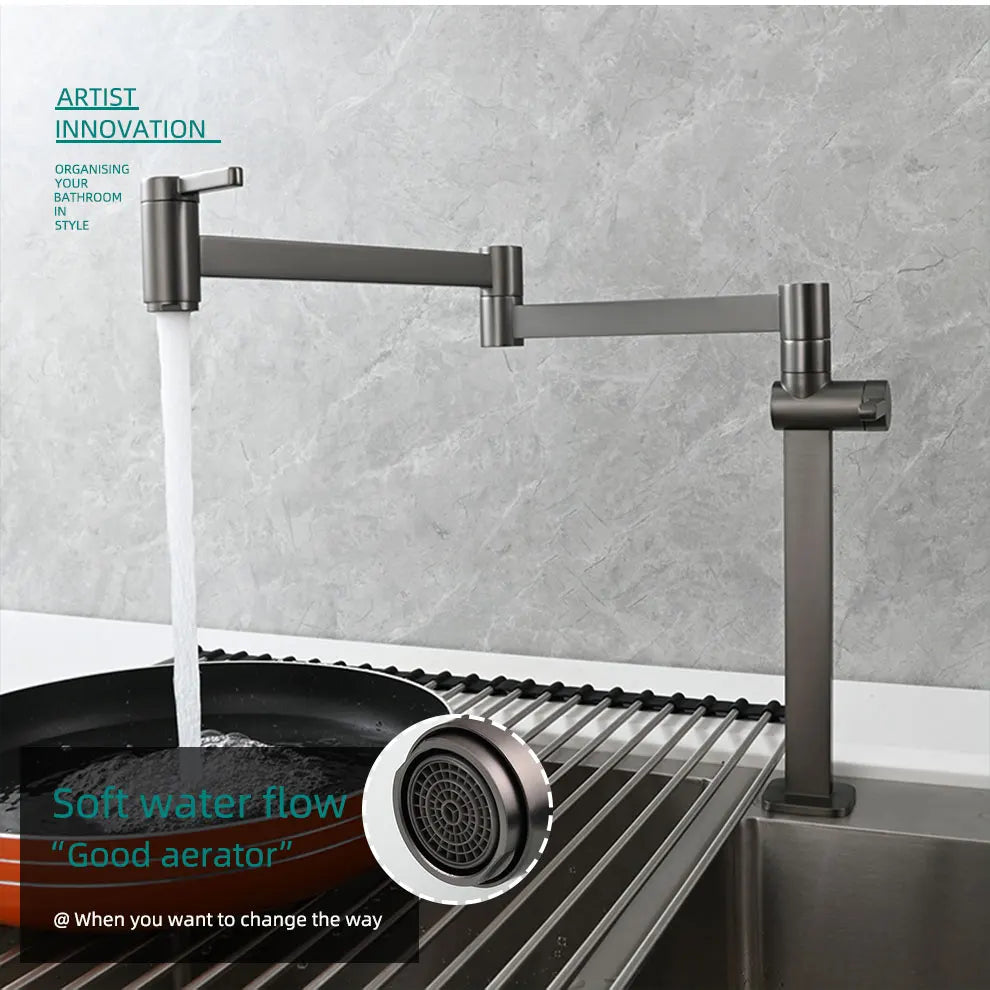 Ciencia Brass Pot Filler Faucet Deck Mount Stove