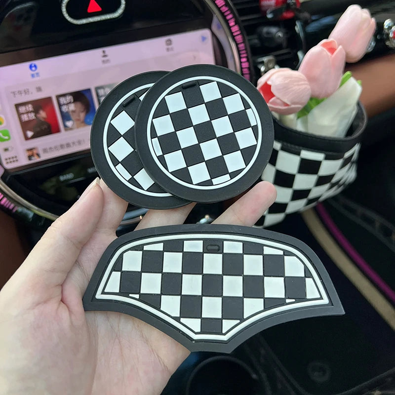 3pcs Non-Slip Car Water Cup Pad Silicone Mat