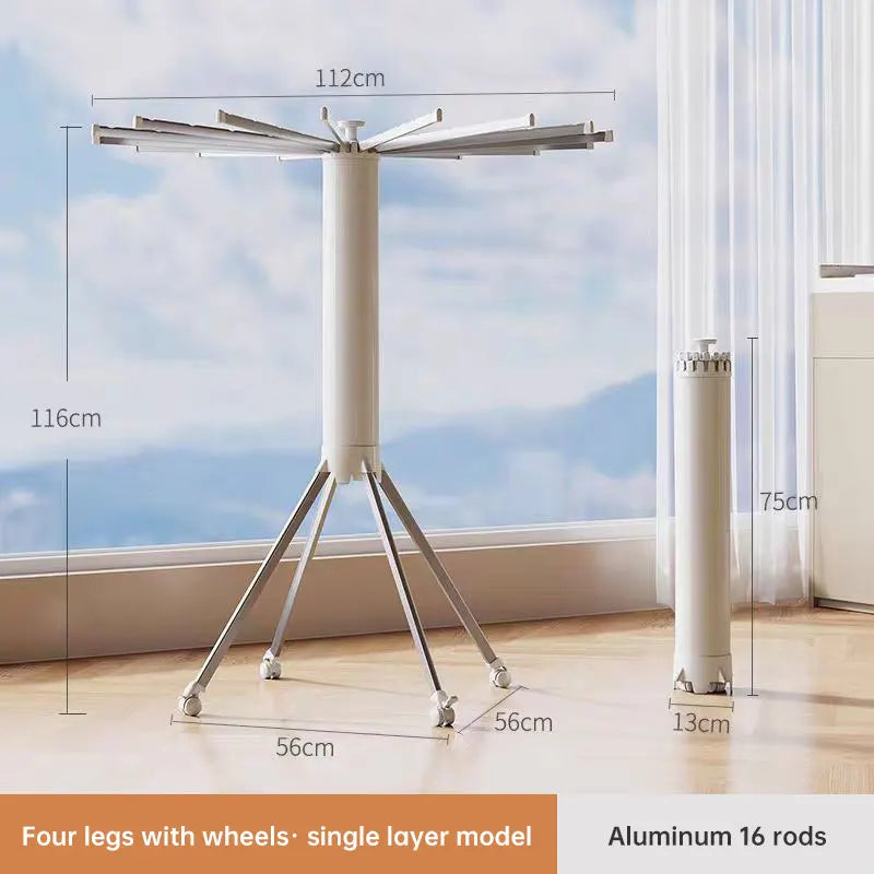 Octopus Drying Rack Balcony Folding Floor Pole Indoor