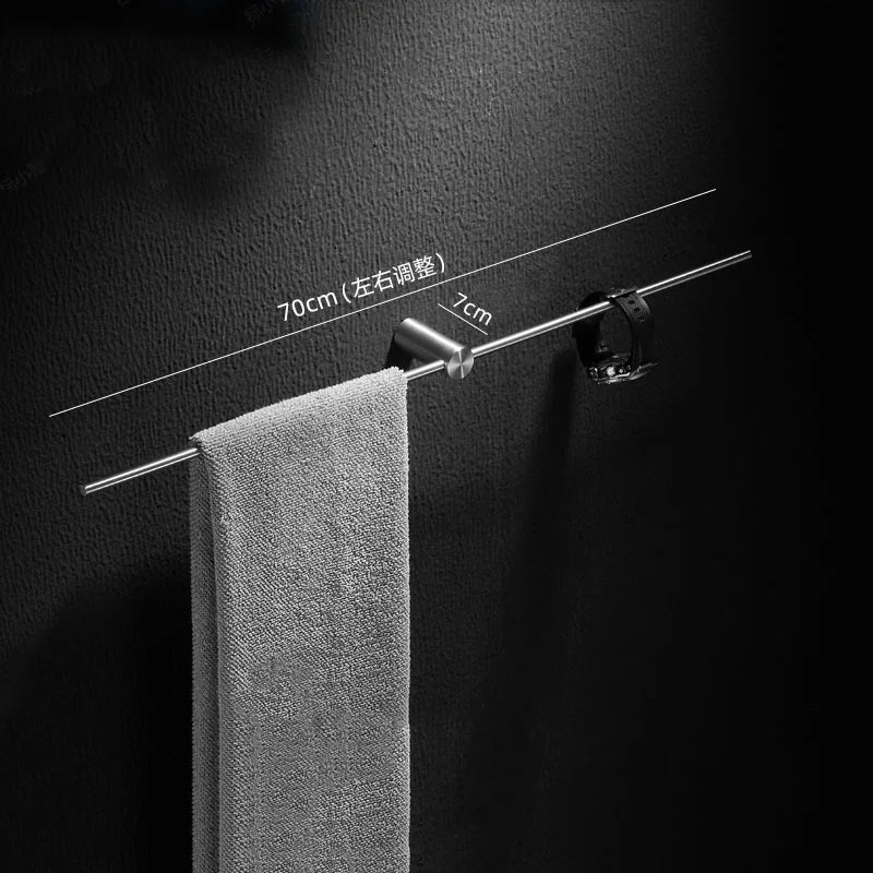 40/50/60/70/80cm Movable Towel Rack Bath Towel Holder Wall
