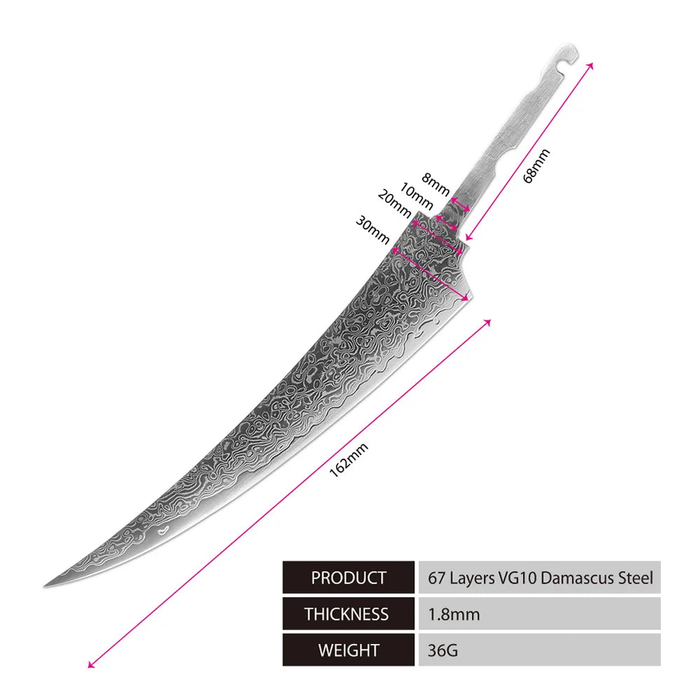 Amber Knife High Quality Blade Japanese Damascus Steel