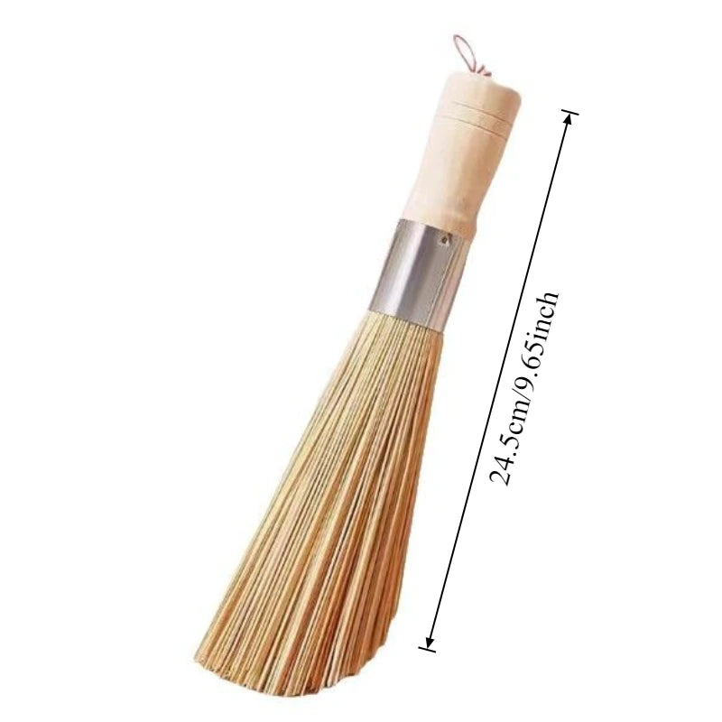1pc Bamboo Dish Brush Oil-Resistant Stain-Removing Pot Scrubber