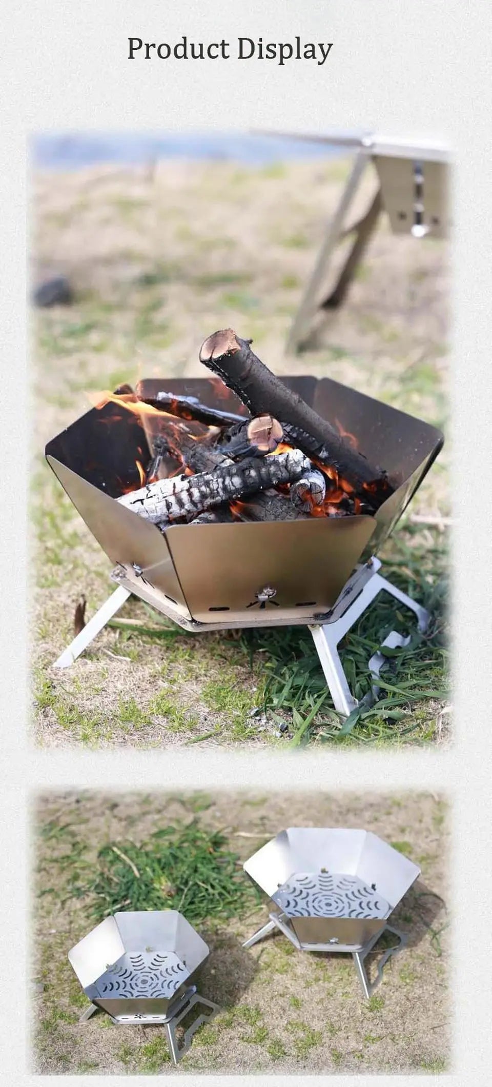 Campfire Pit Camping Wood Charcoal Bonfire Stove Stainless