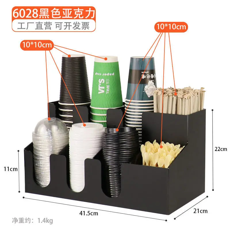 Creative Coffee Shop Bar Paper Cup Straw Storage
