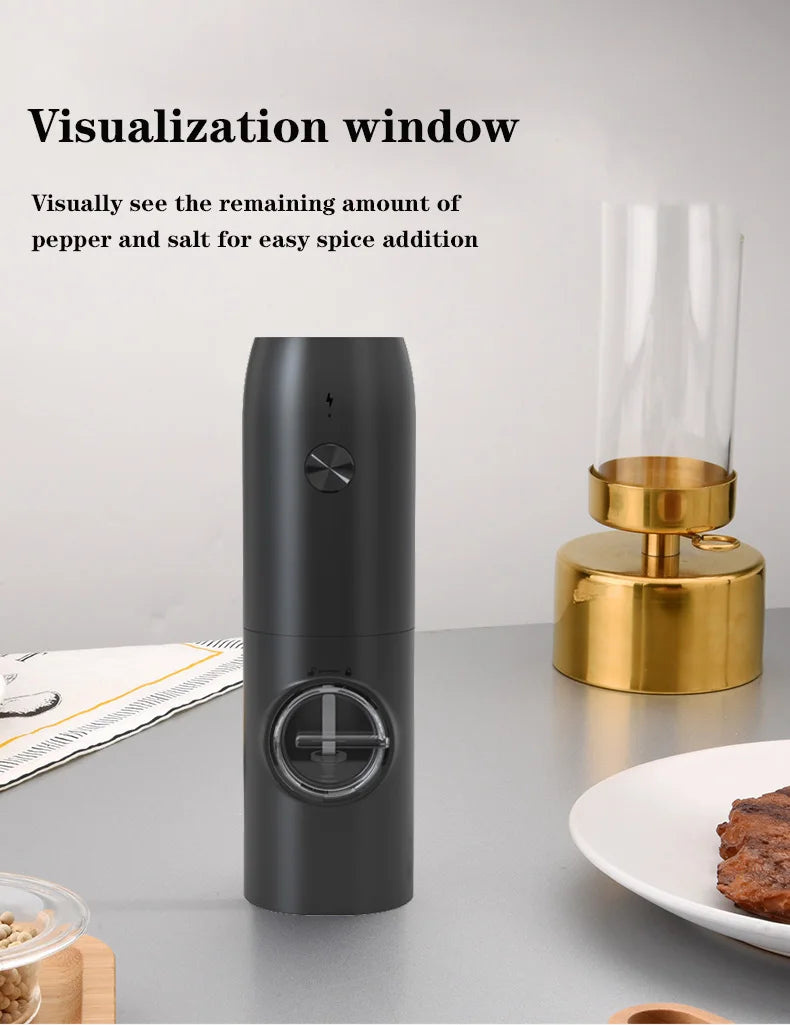 Usb Charging Electric Salt Pepper Grinder Rechargeable Adjustable