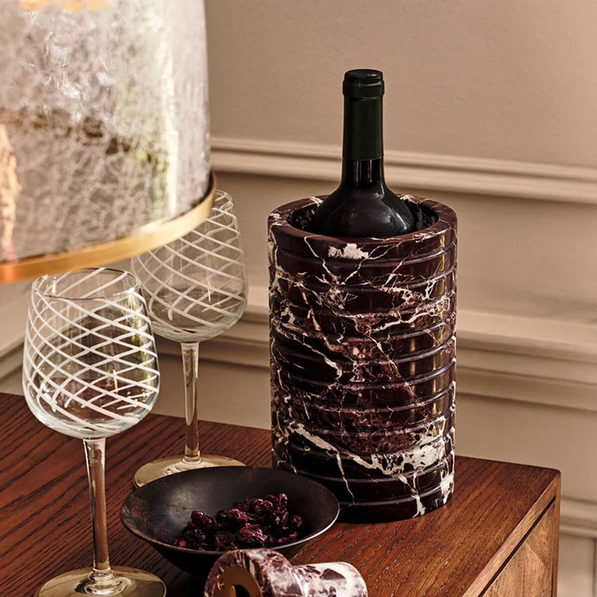 Natural Marble Wine Chiller Bucket Cooler Wine &