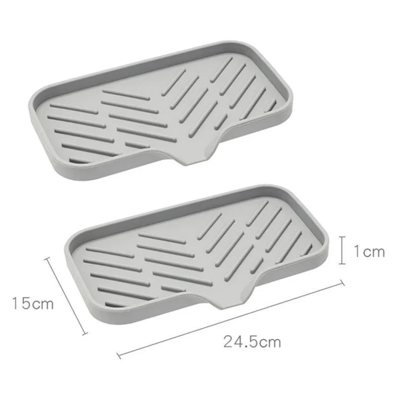 Sink Silicone Tray Drain Soap Sponge Storage Holder