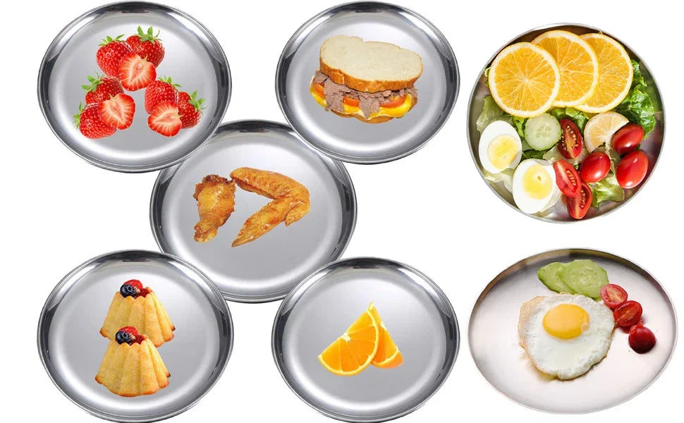 Stainless Steel Metal Dining Disc Round Bone Spitting