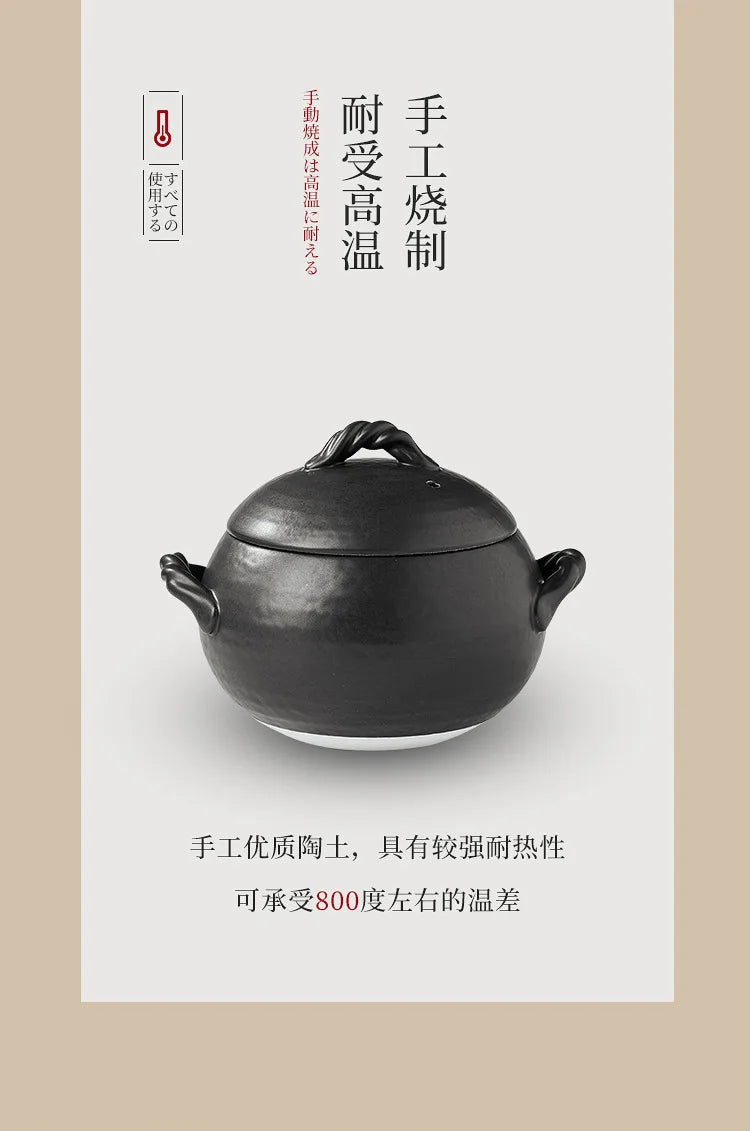 Japanese Ceramic Casserole Creative Spherical Clay Saucepan Stew