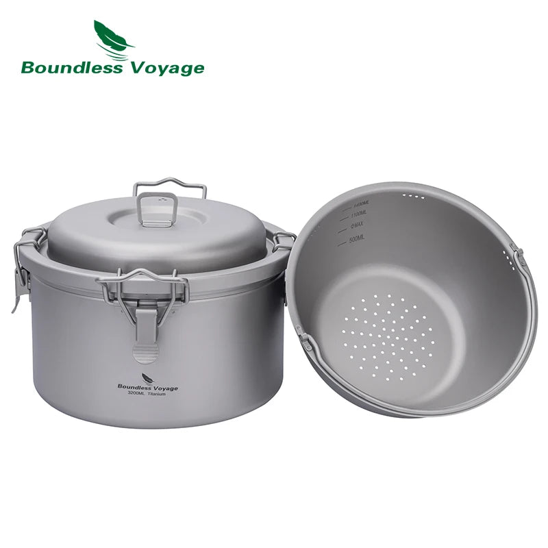 Boundless Voyage Camping Rice Cooker Titanium Pot Cooker