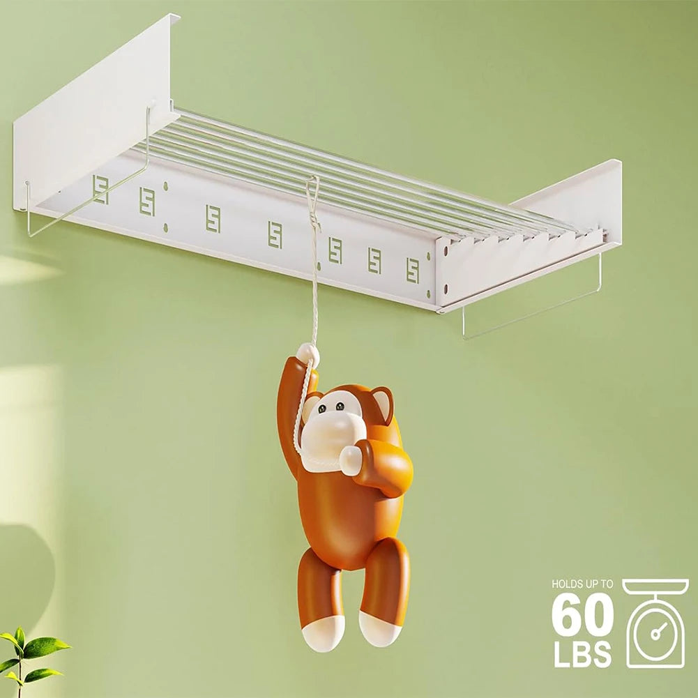 Wall Mounted Clothes Drying Rack Indoor Retractable Collapsible