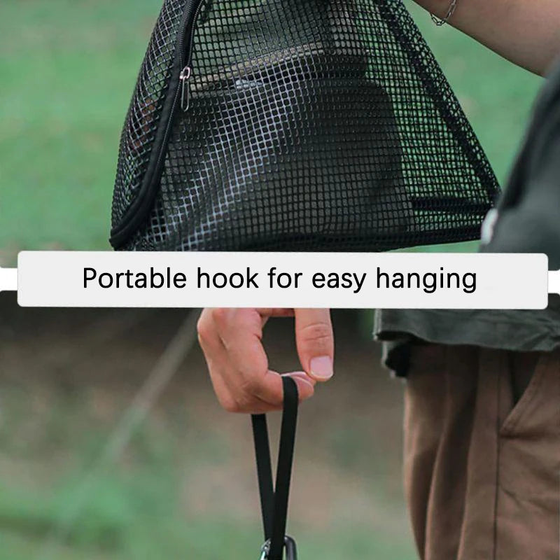 Outdoor Camping Hanging Net Foldable Storage Bag Cookware