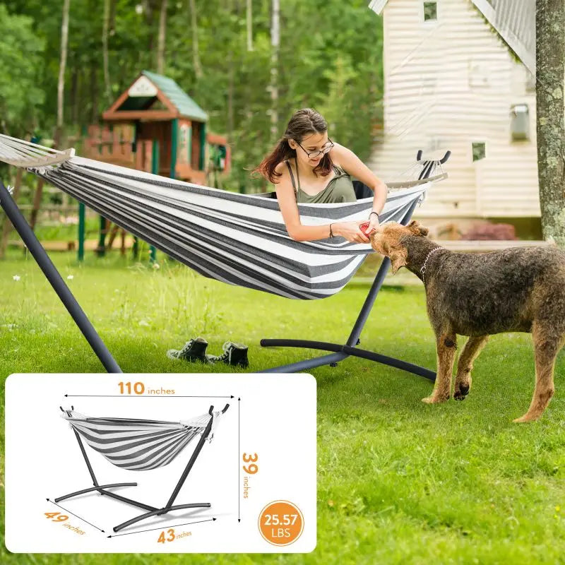 Gyroor Hammock Adjustable Stand- Stylish Hammock Bed W/Storage