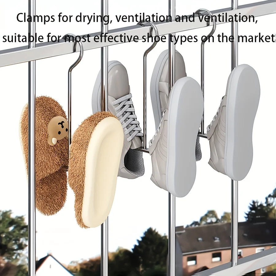 2pcs Stainless Steel Shoe Rack Hanging Drying Rack