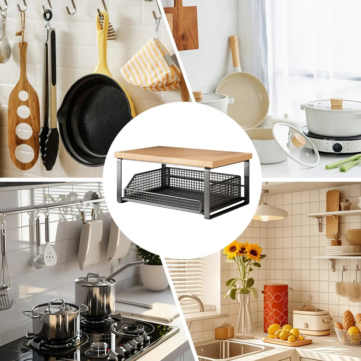 Desktop Storage Rack Double Layer Organization Shelf Counter