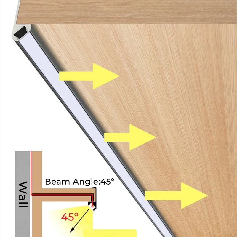 Led Cabinet Shelf Light 45 Lighting Recessed Aluminum