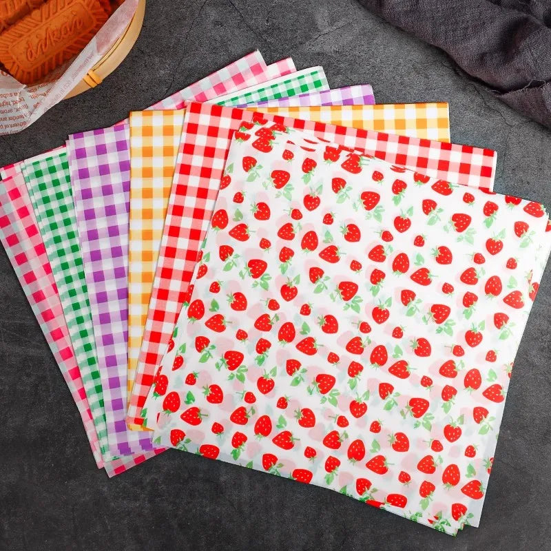 25/50pcs Oilpaper Wrapping Paper Bread Sandwich Burger Fries